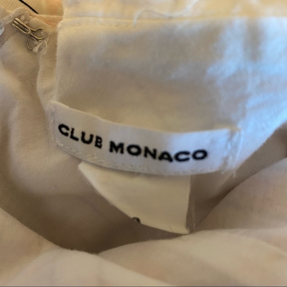 Club Monaco Floral Stripe Dress White Navy Red 00 - Picture 5 of 11